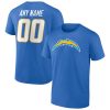 Los Angeles Chargers Team Authentic Personalized Name & Number T-Shirt – Powder Blue