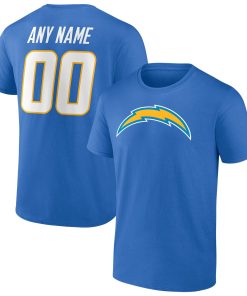 Los Angeles Chargers Team Authentic Personalized Name & Number T-Shirt – Powder Blue