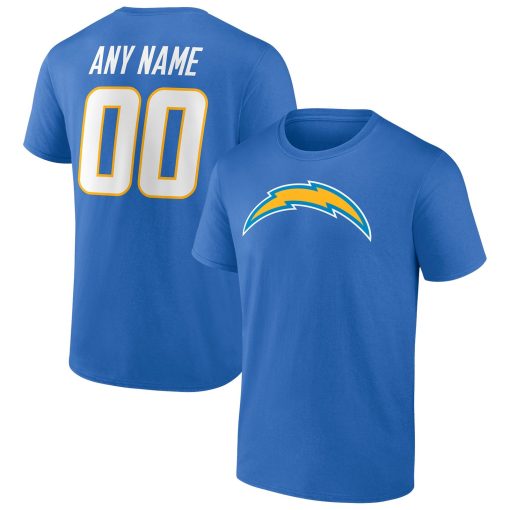 Los Angeles Chargers Team Authentic Personalized Name & Number T-Shirt – Powder Blue