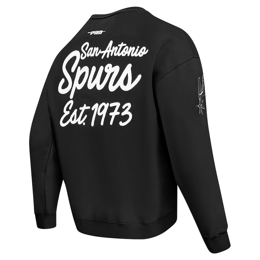 San Antonio Spurs Pro Standard Paint the City Drop Shoulder Sweatshirt – Black - Image 3