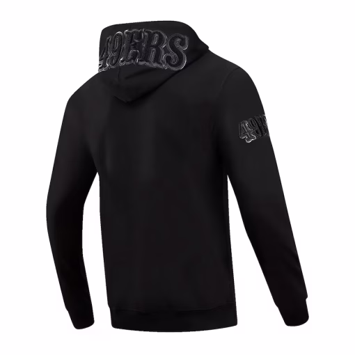 San Francisco 49ers Pro Standard Triple Black Double Knit Full-Zip Hoodie – Black - Image 3
