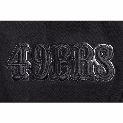 San Francisco 49ers Pro Standard Triple Black Double Knit Full-Zip Hoodie – Black - Image 4