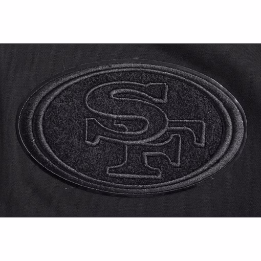 San Francisco 49ers Pro Standard Triple Black Double Knit Full-Zip Hoodie – Black - Image 5