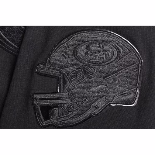 San Francisco 49ers Pro Standard Triple Black Double Knit Full-Zip Hoodie – Black - Image 6