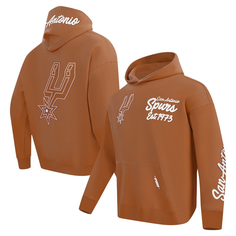 San Antonio Spurs Pro Standard Paint the City Drop Shoulder Pullover Hoodie – Brown