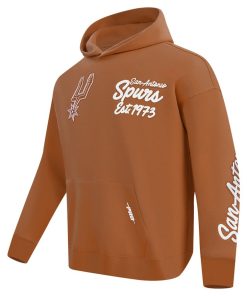 Alternative view of San Antonio Spurs Pro Standard Paint the City Drop Shoulder Pullover Hoodie – Brown