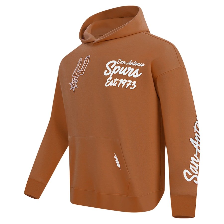 San Antonio Spurs Pro Standard Paint the City Drop Shoulder Pullover Hoodie – Brown - Image 2