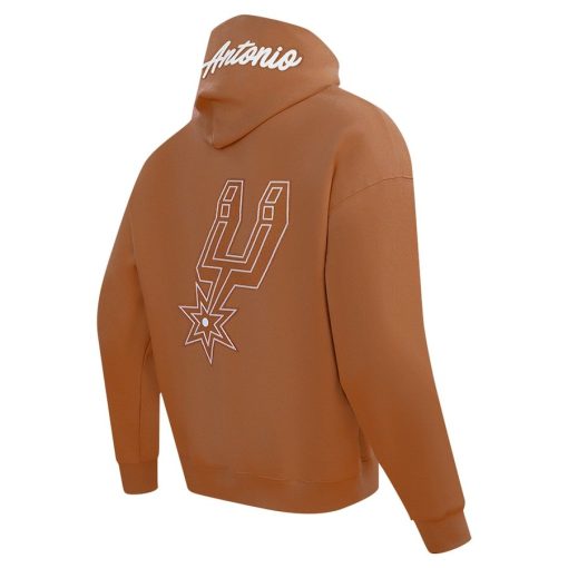 San Antonio Spurs Pro Standard Paint the City Drop Shoulder Pullover Hoodie – Brown - Image 3