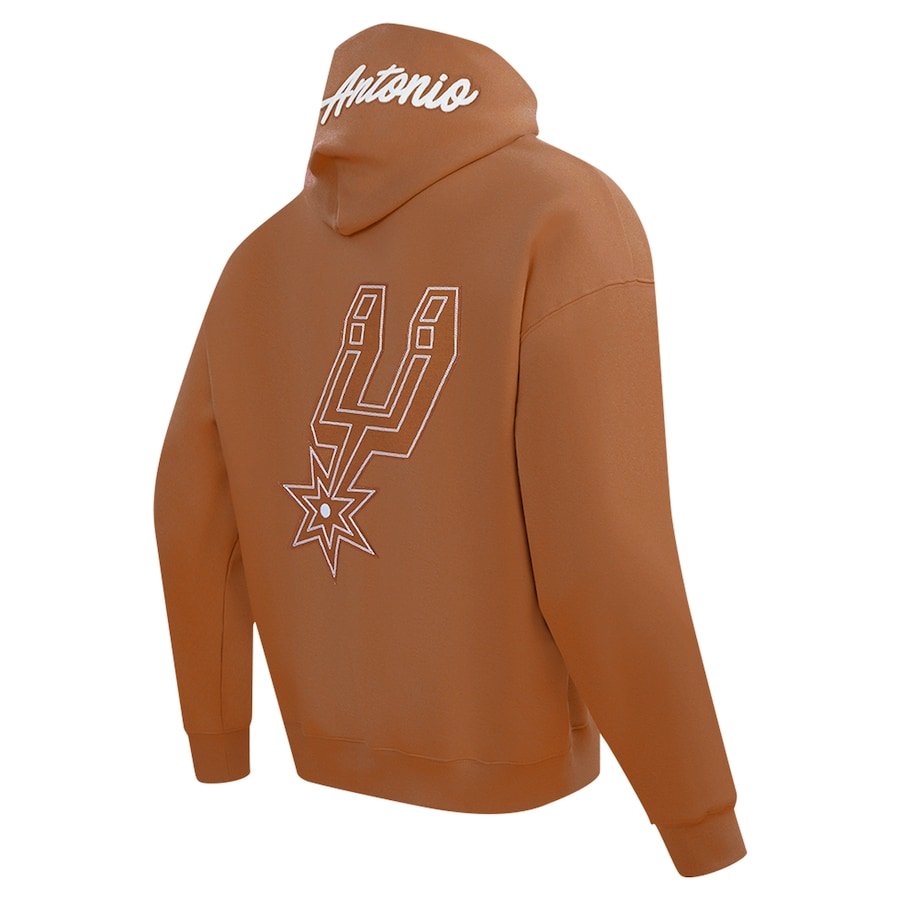 San Antonio Spurs Pro Standard Paint the City Drop Shoulder Pullover Hoodie – Brown - Image 3