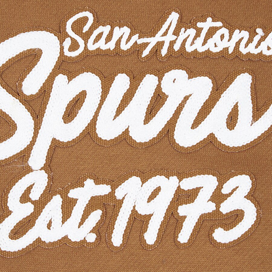 San Antonio Spurs Pro Standard Paint the City Drop Shoulder Pullover Hoodie – Brown - Image 5