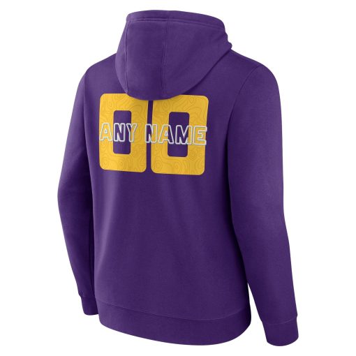Minnesota Vikings Stellar Personalized Name & Number Pullover Hoodie – Purple - Image 3