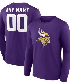 Minnesota Vikings  Team Authentic Custom Long Sleeve T-Shirt – Purple