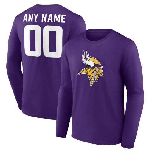 Minnesota Vikings  Team Authentic Custom Long Sleeve T-Shirt – Purple