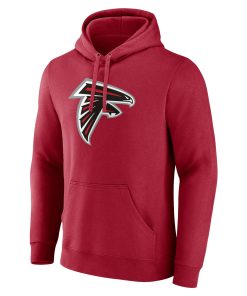 Alternative view of Atlanta Falcons Team Authentic Logo Personalized Name & Number Pullover Hoodie – Red