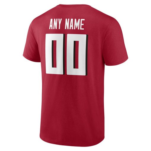 Atlanta Falcons Team Authentic Logo Personalized Name & Number T-Shirt – Red - Image 3