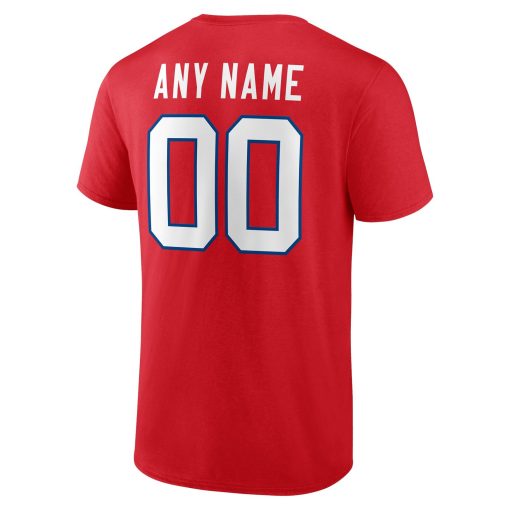 Buffalo Bills Team Authentic Logo Personalized Name & Number T-Shirt – Red - Image 3