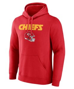 Alternative view of Kansas City Chiefs Personalized Name & Number Team Wordmark Pullover Hoodie – Red