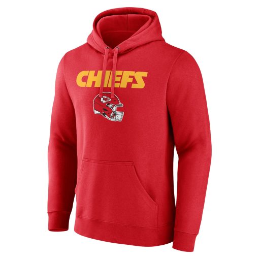 Kansas City Chiefs Personalized Name & Number Team Wordmark Pullover Hoodie – Red - Image 2