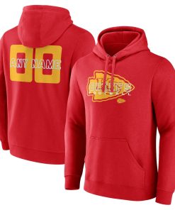 Kansas City Chiefs Stellar Personalized Name & Number Pullover Hoodie – Red
