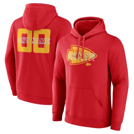 Kansas City Chiefs Stellar Personalized Name & Number Pullover Hoodie – Red