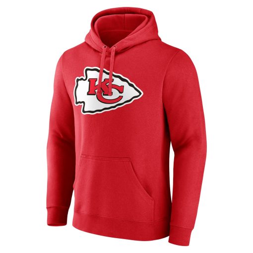 Kansas City Chiefs Team Authentic Personalized Name & Number Pullover Hoodie – Red - Image 2