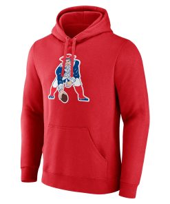 Alternative view of New England Patriots Team Authentic Logo Personalized Name & Number Pullover Hoodie – Red