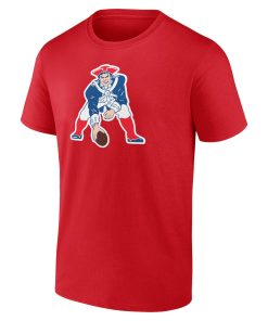 Alternative view of New England Patriots Team Authentic Logo Personalized Name & Number T-Shirt – Red