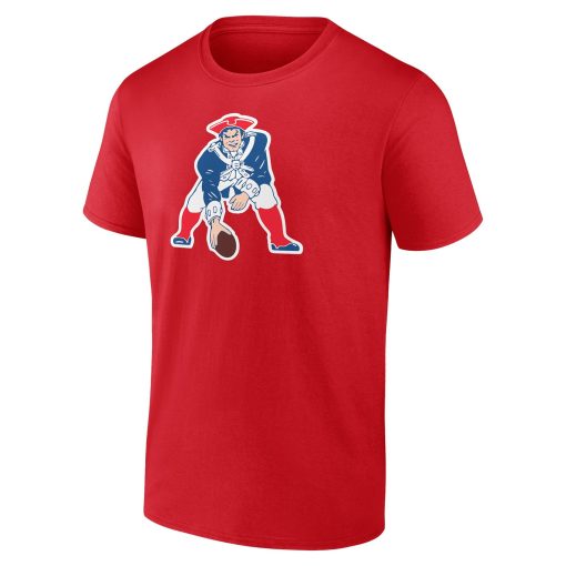 New England Patriots Team Authentic Logo Personalized Name & Number T-Shirt – Red - Image 2