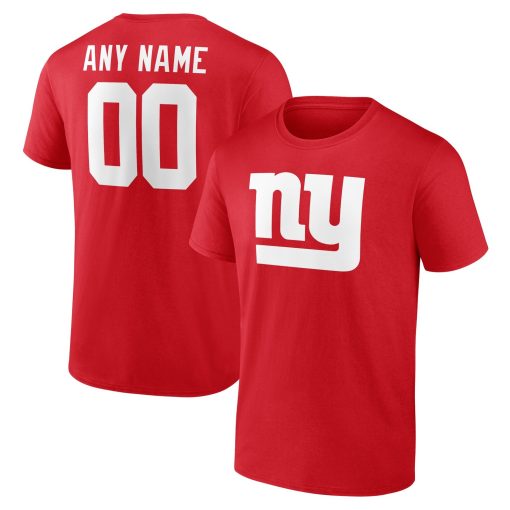 New York Giants  Team Authentic Custom T-Shirt – Red