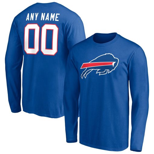 Buffalo Bills Team Authentic Personalized Name & Number Long Sleeve T-Shirt – Royal