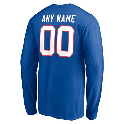 Buffalo Bills Team Authentic Personalized Name & Number Long Sleeve T-Shirt – Royal - Image 3