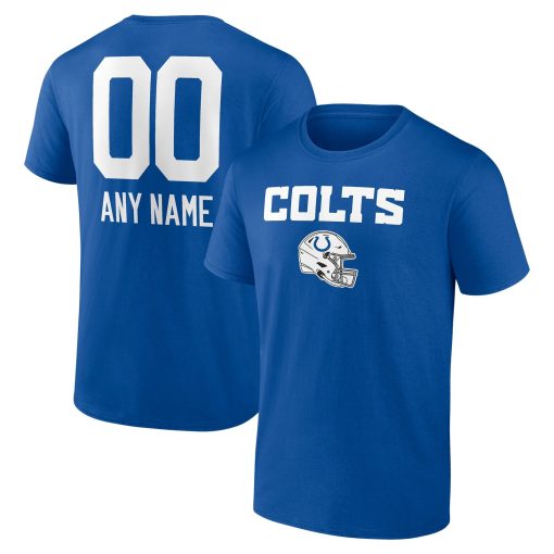 Indianapolis Colts Personalized Name & Number Team Wordmark T-Shirt – Royal