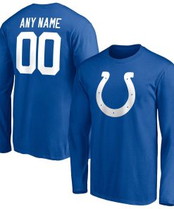 Indianapolis Colts Team Authentic Personalized Name & Number Long Sleeve T-Shirt – Royal