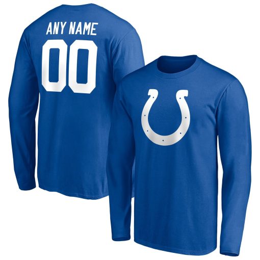 Indianapolis Colts Team Authentic Personalized Name & Number Long Sleeve T-Shirt – Royal