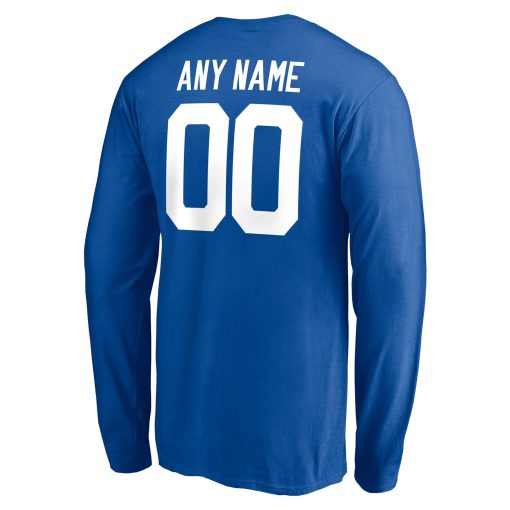 Indianapolis Colts Team Authentic Personalized Name & Number Long Sleeve T-Shirt – Royal - Image 3