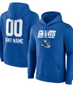 New York Giants Personalized Name & Number Team Wordmark Pullover Hoodie – Royal