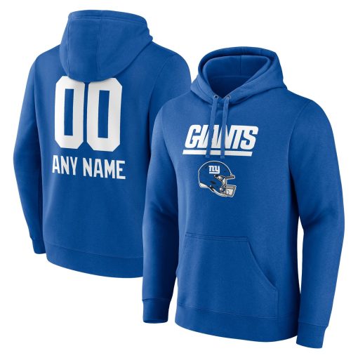 New York Giants Personalized Name & Number Team Wordmark Pullover Hoodie – Royal