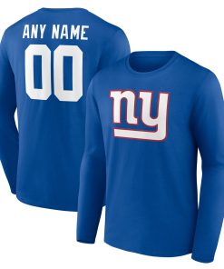 New York Giants  Team Authentic Custom Long Sleeve T-Shirt – Royal