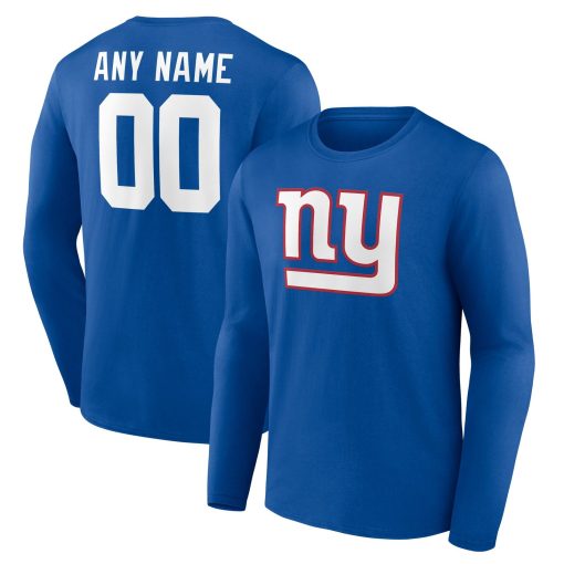 New York Giants  Team Authentic Custom Long Sleeve T-Shirt – Royal