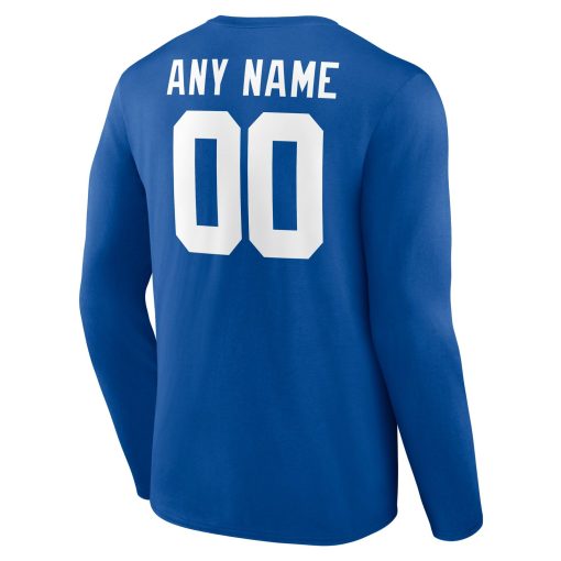 New York Giants  Team Authentic Custom Long Sleeve T-Shirt – Royal - Image 3