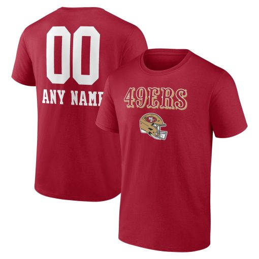 San Francisco 49ers Personalized Name & Number Team Wordmark T-Shirt – Scarlet
