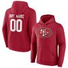 San Francisco 49ers Team Authentic Personalized Name & Number Pullover Hoodie – Scarlet