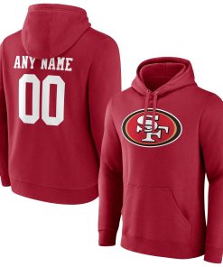 San Francisco 49ers Team Authentic Personalized Name & Number Pullover Hoodie – Scarlet
