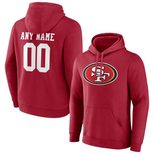 San Francisco 49ers Team Authentic Personalized Name & Number Pullover Hoodie – Scarlet