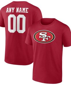 San Francisco 49ers Team Authentic Personalized Name & Number T-Shirt – Scarlet