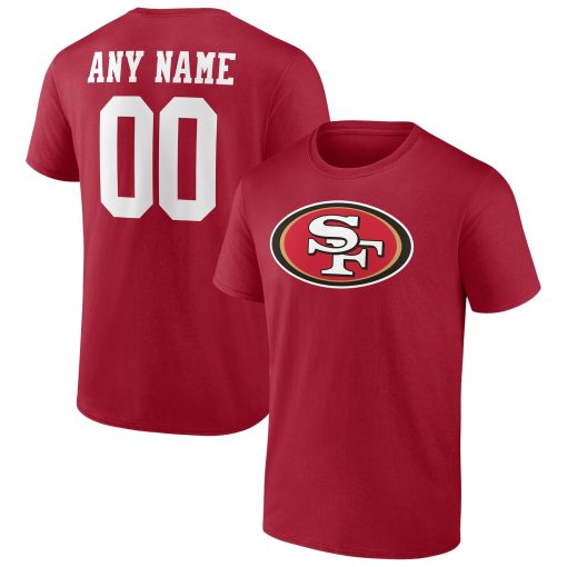 San Francisco 49ers Team Authentic Personalized Name & Number T-Shirt – Scarlet