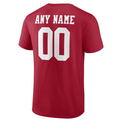 San Francisco 49ers Team Authentic Personalized Name & Number T-Shirt – Scarlet - Image 3