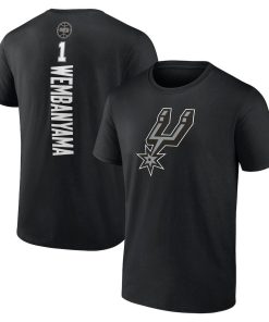 Victor Wembanyama San Antonio Spurs Playmaker Name & Number T-Shirt – Black