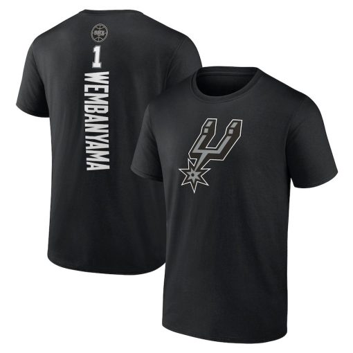 Victor Wembanyama San Antonio Spurs Playmaker Name & Number T-Shirt – Black