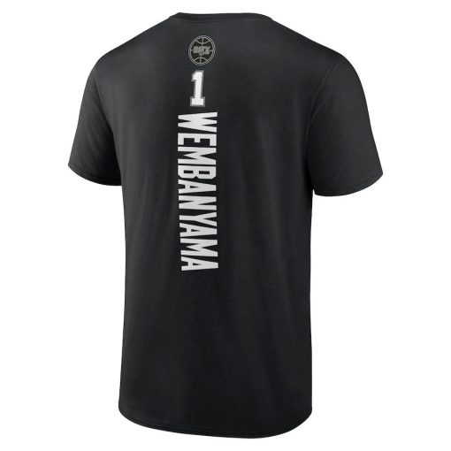 Victor Wembanyama San Antonio Spurs Playmaker Name & Number T-Shirt – Black - Image 3